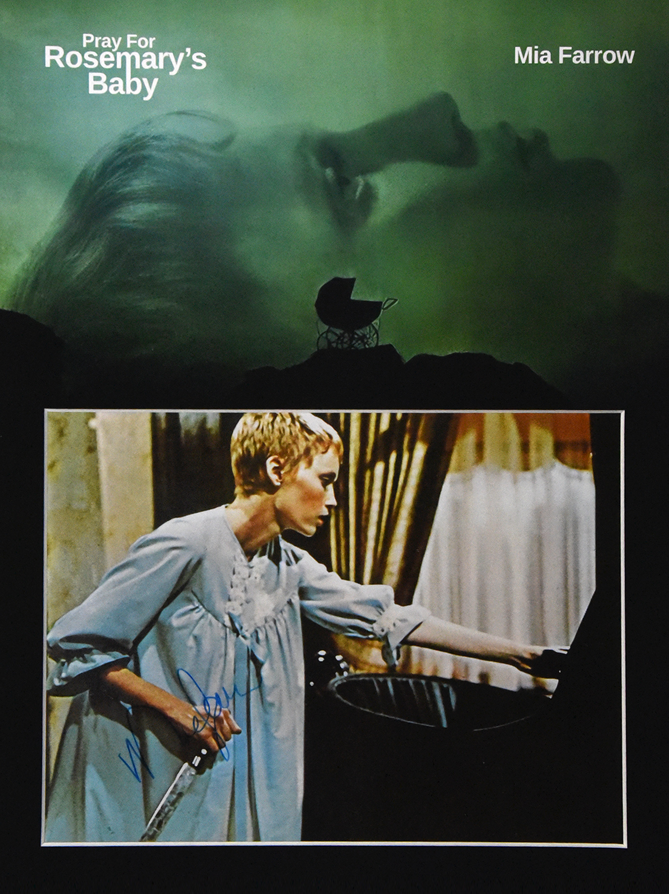 ROSEMARY’S BABY custom 12×16 mat for signed MIA FARROW 8×10 photo