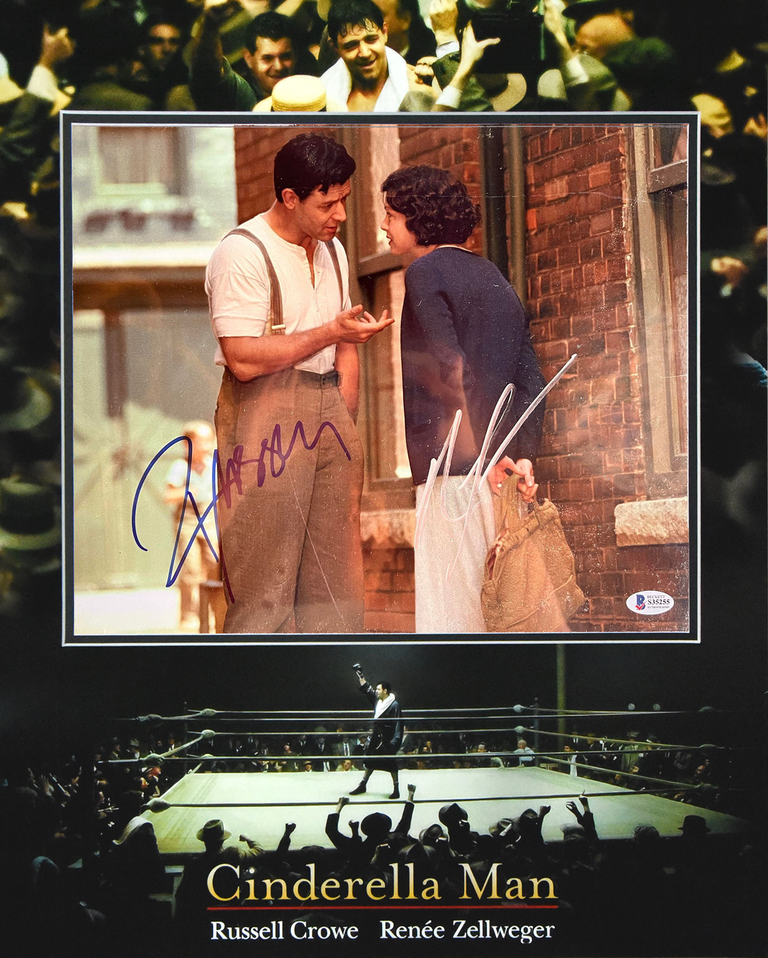 CINDERELLA MAN custom 16×20 mat for signed RUSSELL & RENEE 11×14 photo