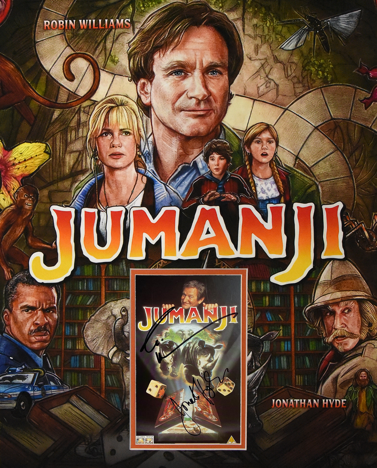 JUMANJI custom 16×20 mat for ROBIN WILLIAMS signed VHS cover