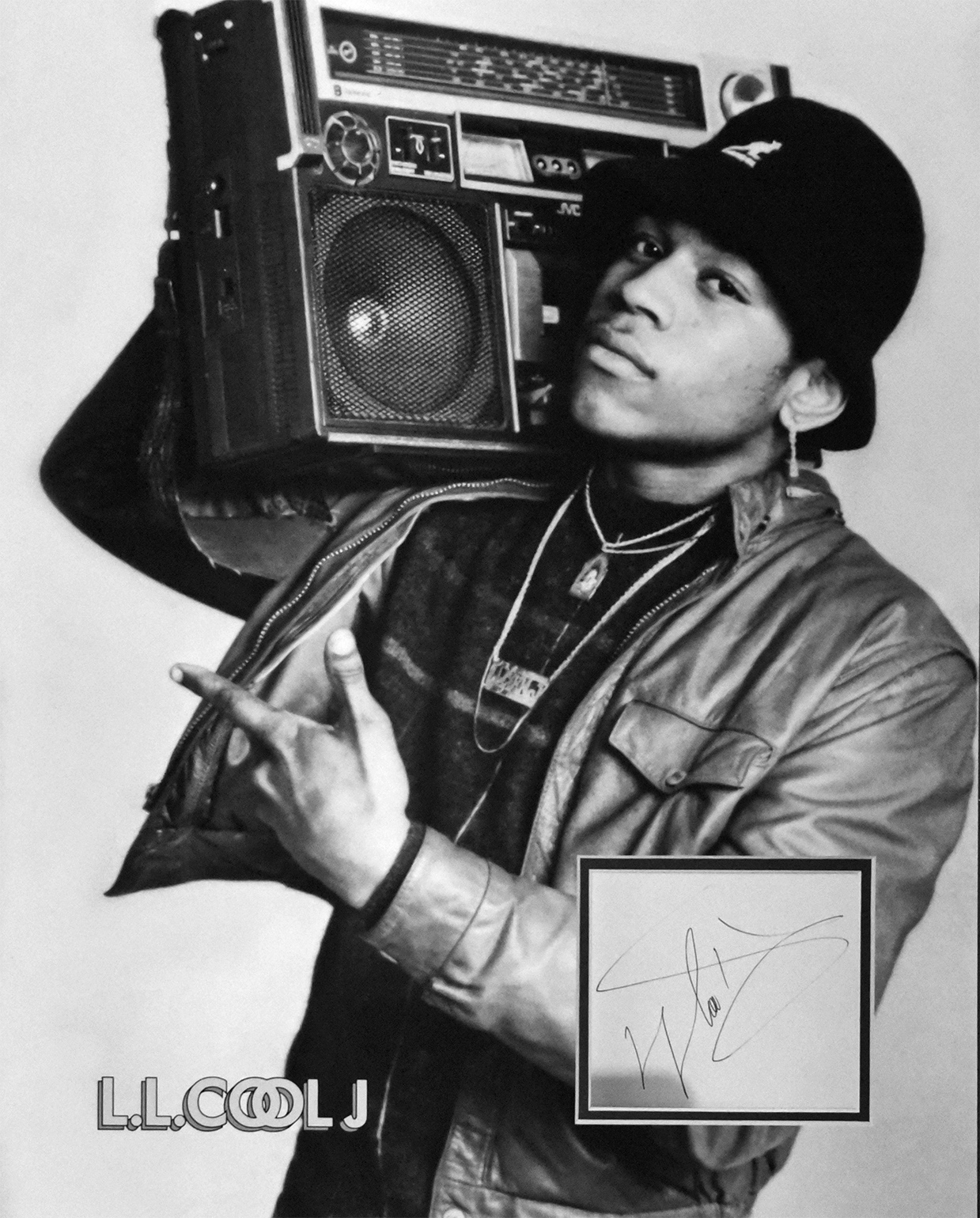 L.L. COOL J custom 16×20 mat for cut autograph