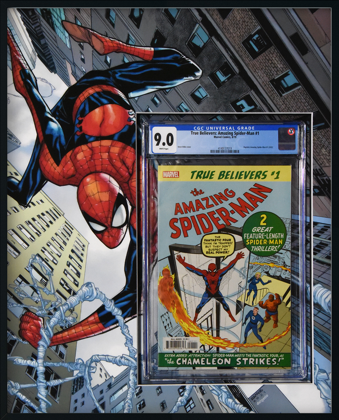 SPIDERMAN custom 16×20 mat for encapsulated comic book