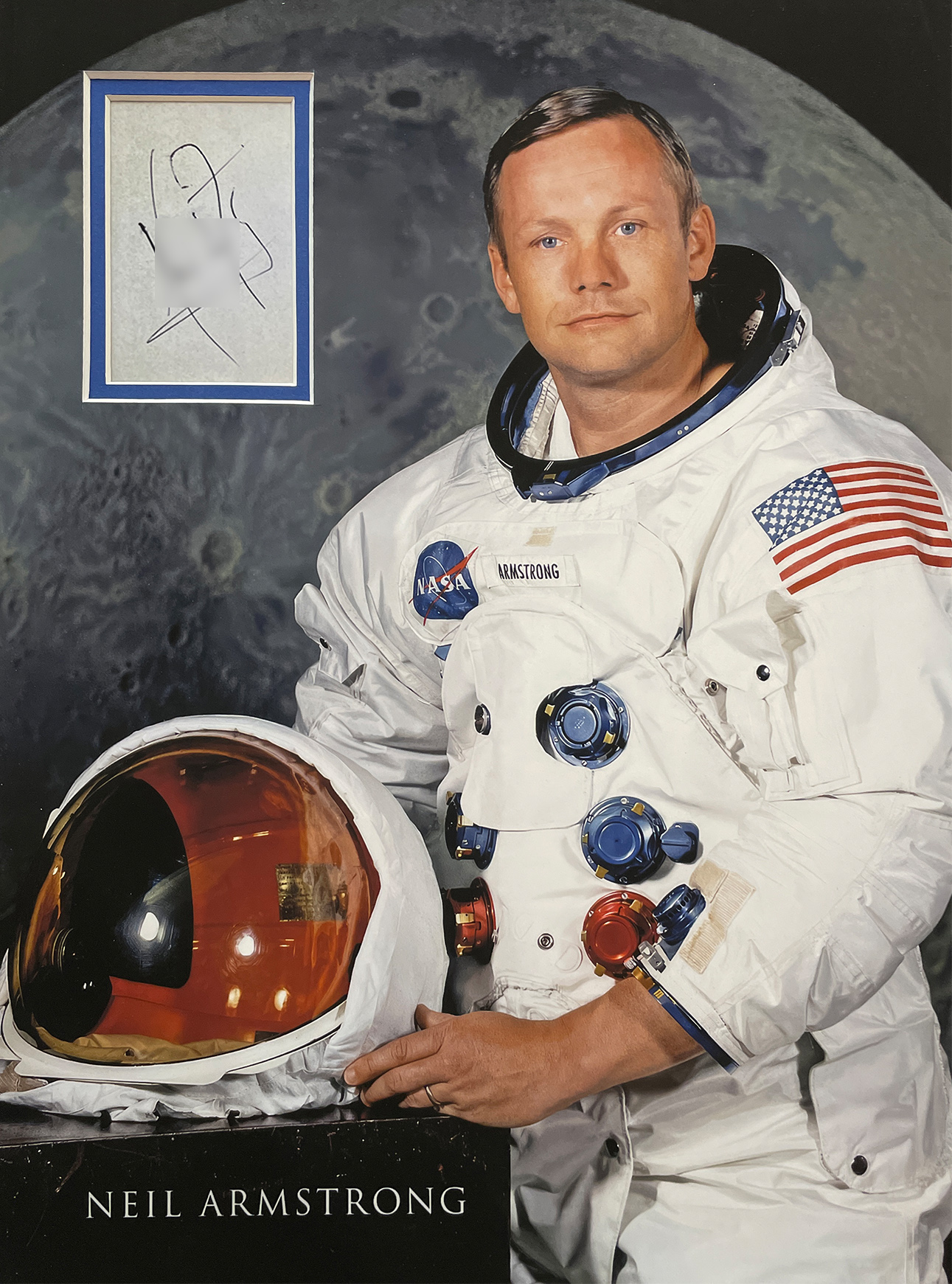 NEIL ARMSTRONG custom 12×16 “Moon Landing” mat for cut autograph