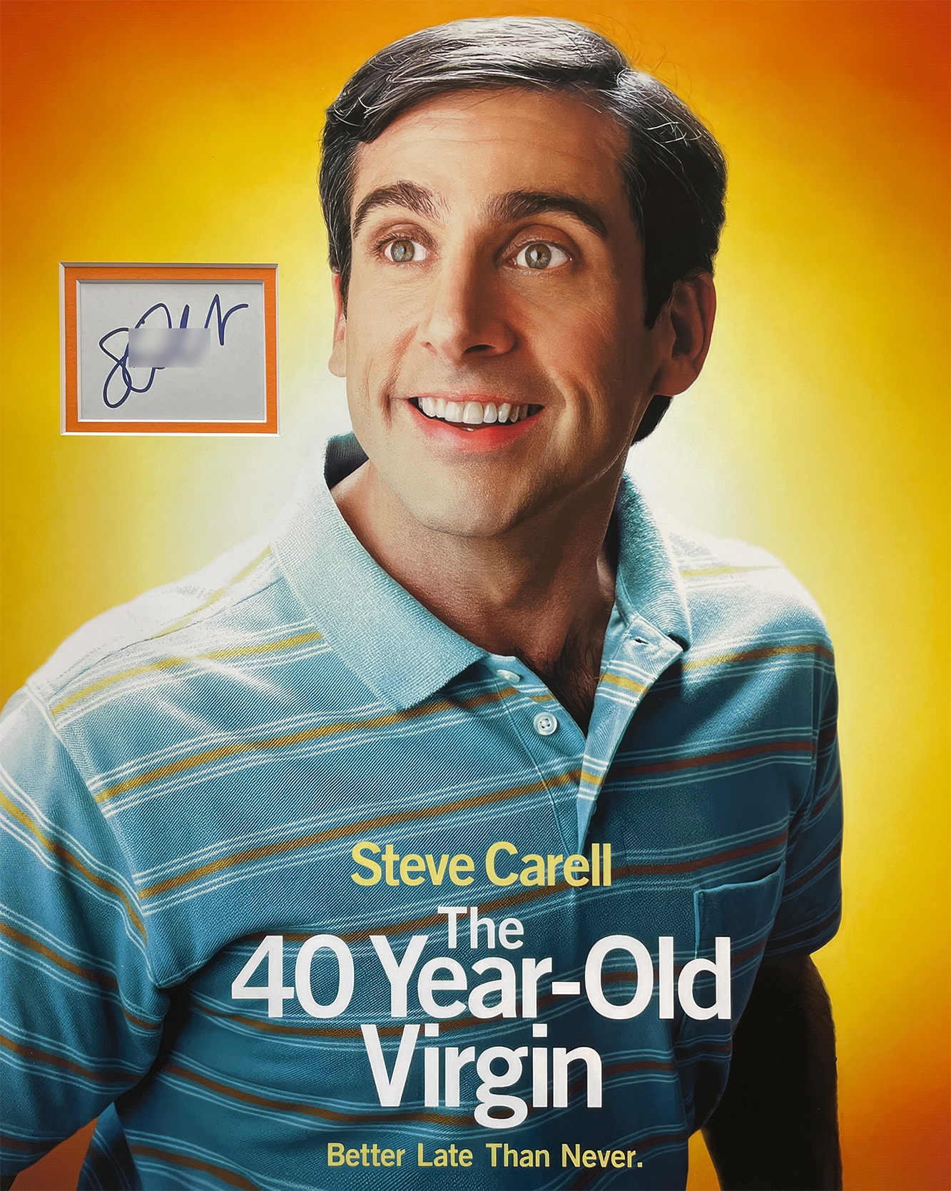 40 YEAR-OLD VIRGIN custom 16×20 mat for STEVE CARELL cut autograph