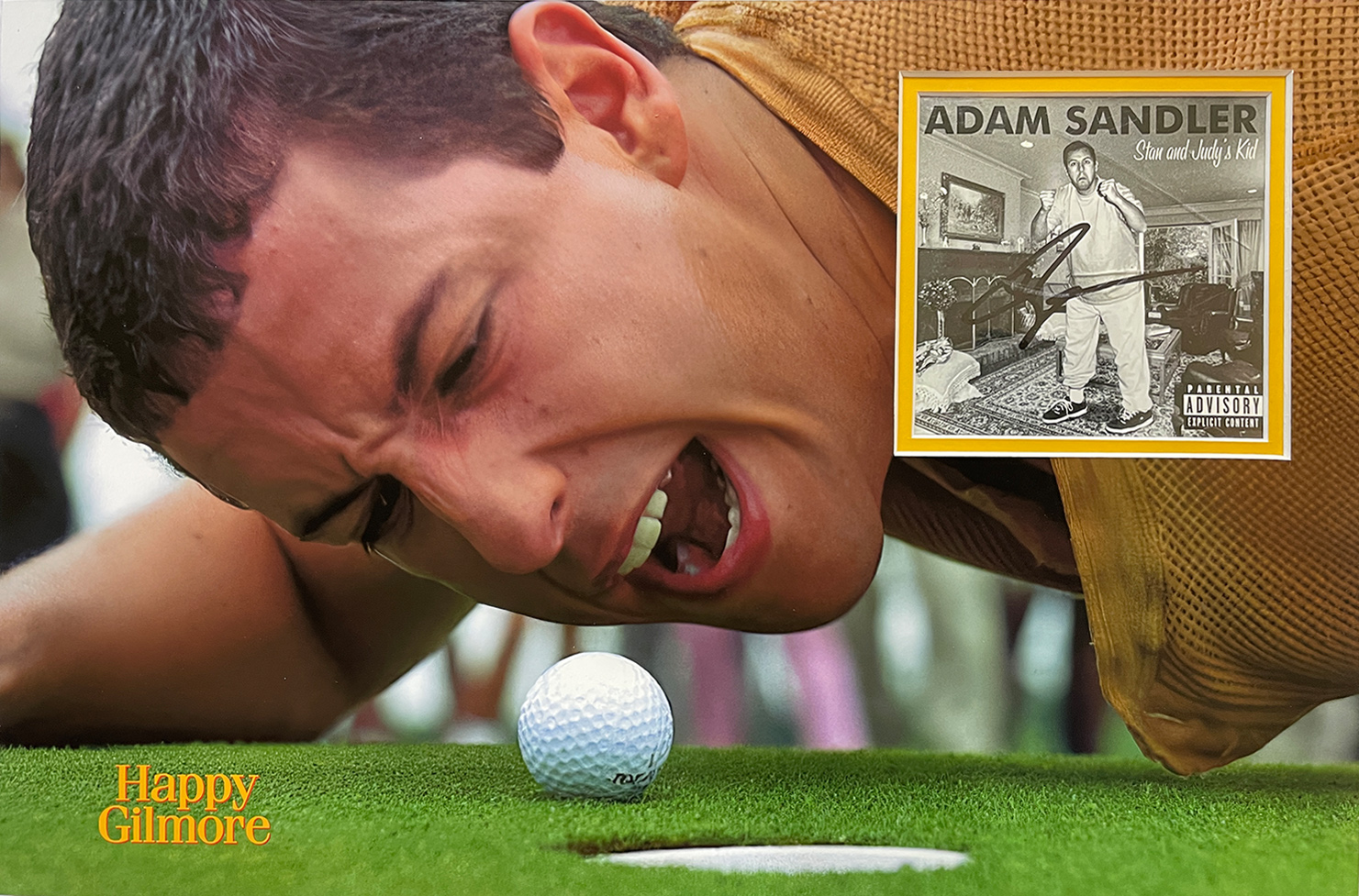 HAPPY GILMORE custom 12×18 mat for autographed ADAM SANDLER CD