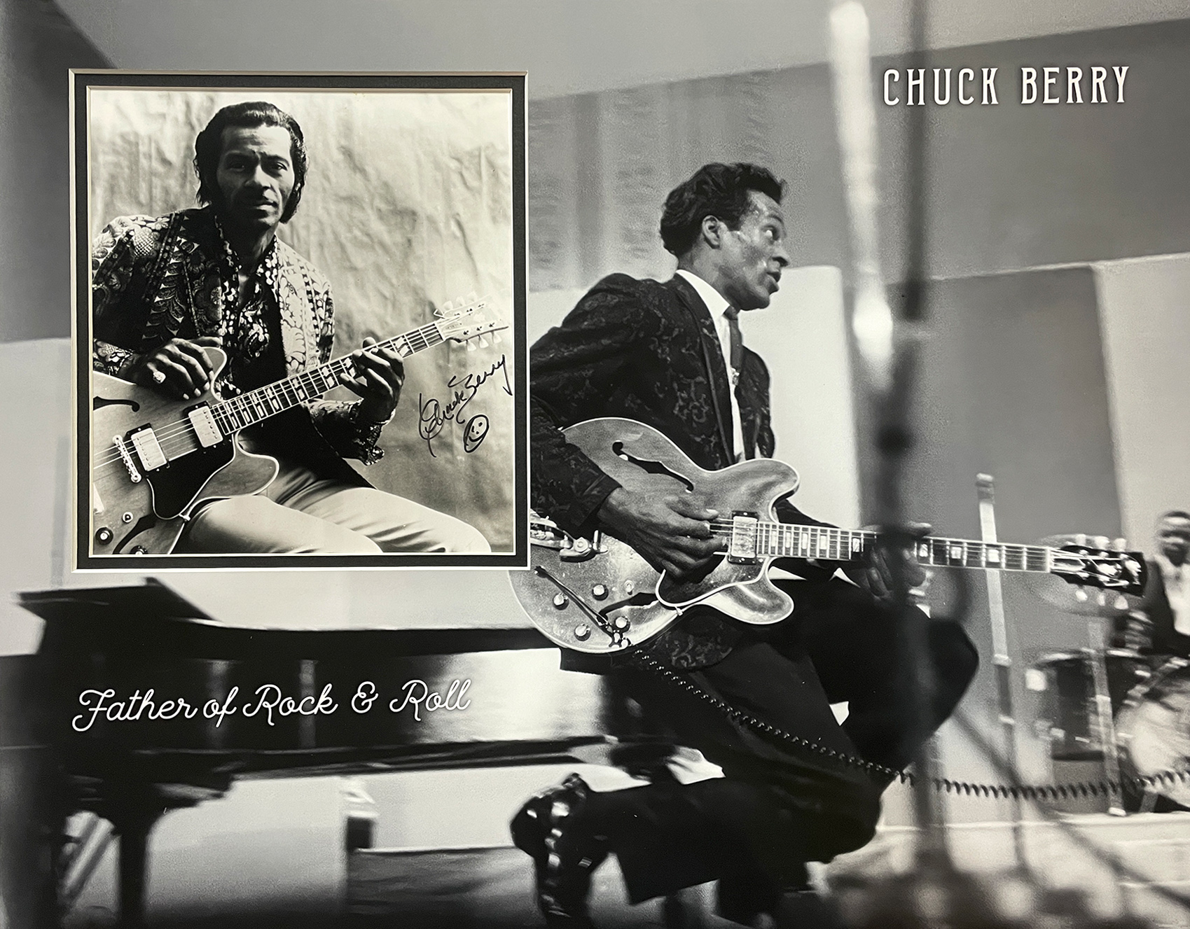 CHUCK BERRY custom 16×20 “Duckwalk” mat for signed 8×10 photo