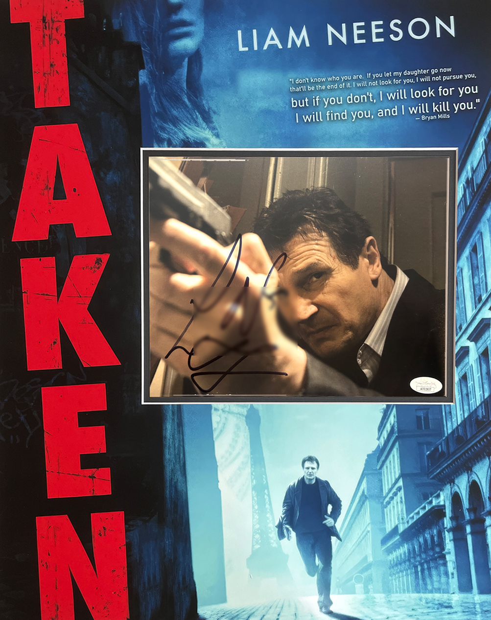 TAKEN custom 16×20 mat designs for LIAM NEESON autographs