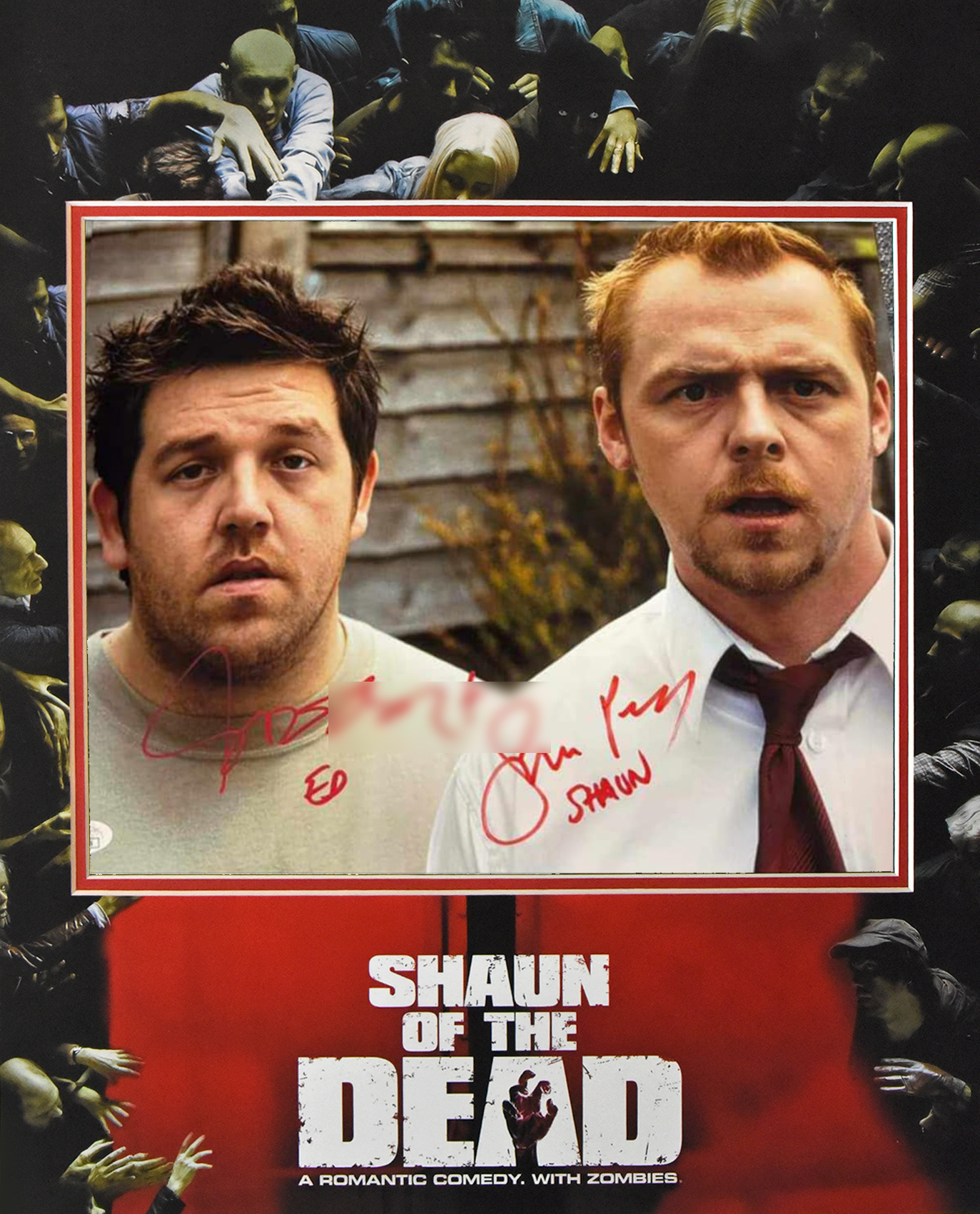 SHAUN OF THE DEAD custom 16×20 mat for signed 11×14 photo