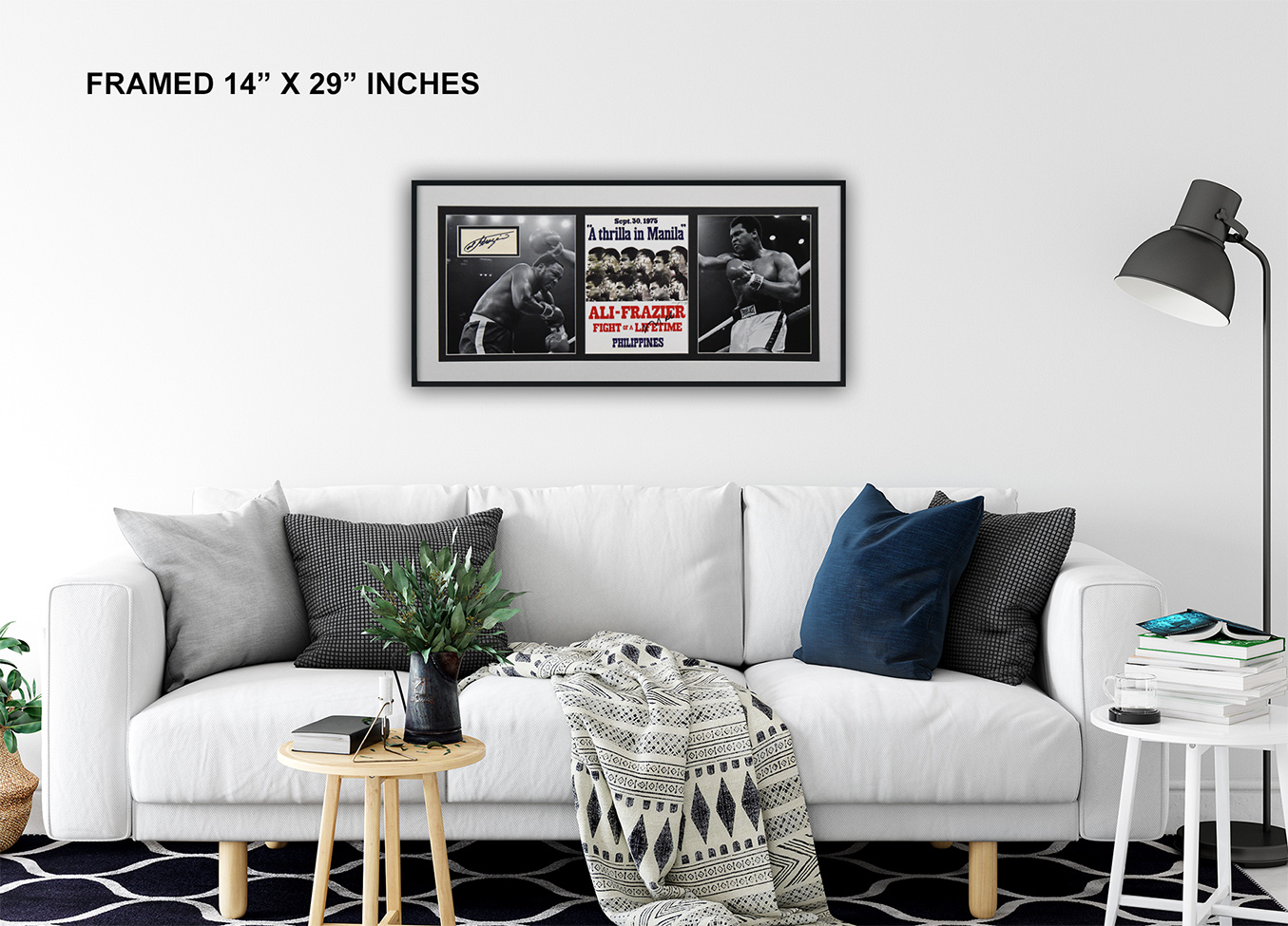 [SHOP] ALI vs. FRAZIER autographed “A thrilla in Manila” 14×29 display