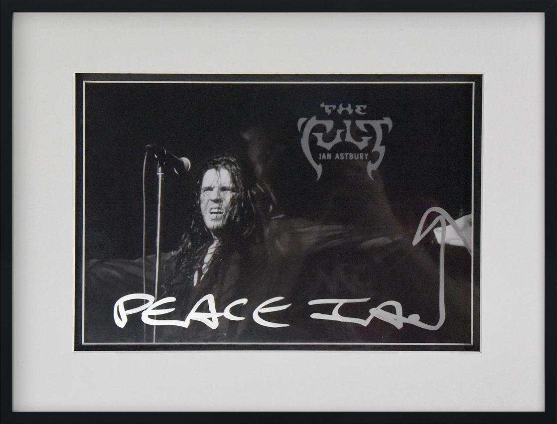 [SOLD] IAN ASTBURY autographed “The Cult” 12×16 framed display
