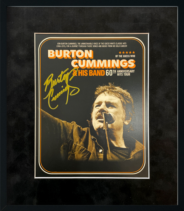 [SHOP] BURTON CUMMINGS autographed “60th Anniversary Hits Tour” 12×14 framed display