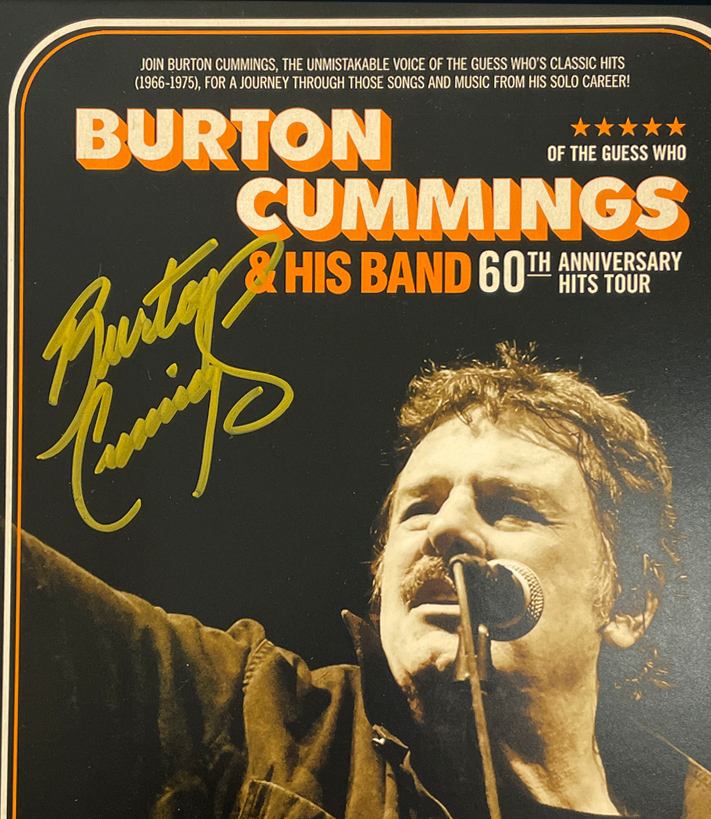 [SHOP] BURTON CUMMINGS autographed “60th Anniversary Hits Tour” 12×14 framed display