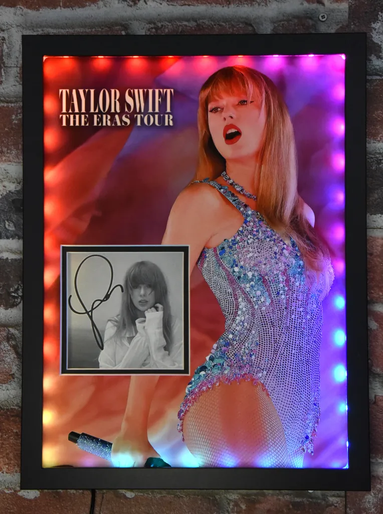 [SHOP] TAYLOR SWIFT autographed “ERAS TOUR” 12×16 lighted frame display