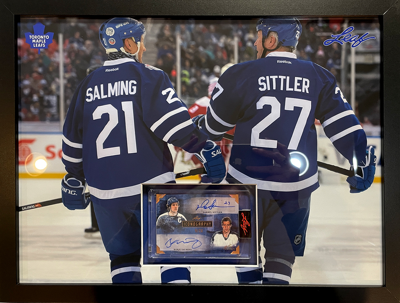 [SHOP] SITTLER and SALMING custom 12×16 display with signed LEAF “Iconography” encapsulated card