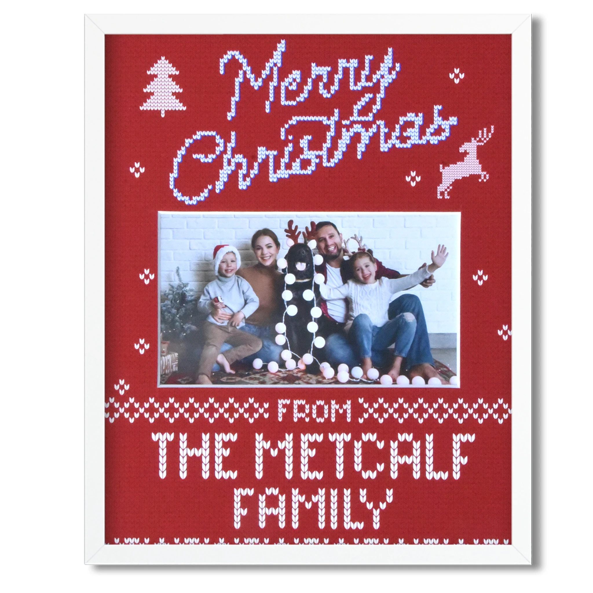 [SHOP] Personalized 8×10 “Christmas Sweater” mat FRAMED | Family Photo Frame | Holiday Winter Sign Gift