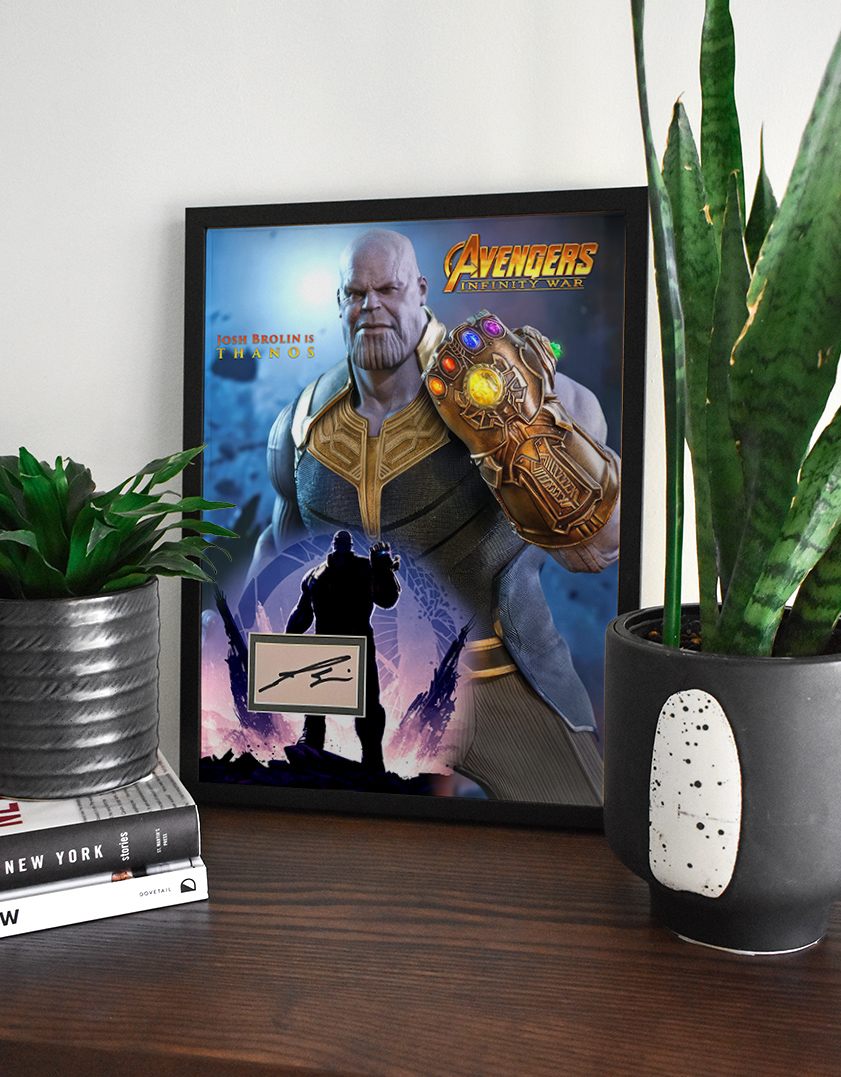 THANOS custom 12×16 mat for JOSH BROLIN autographed book page