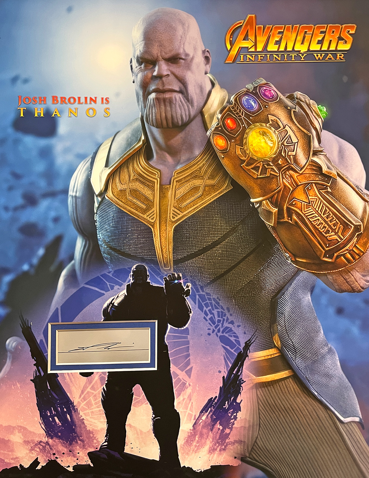 THANOS custom 12×16 mat for JOSH BROLIN autographed book page