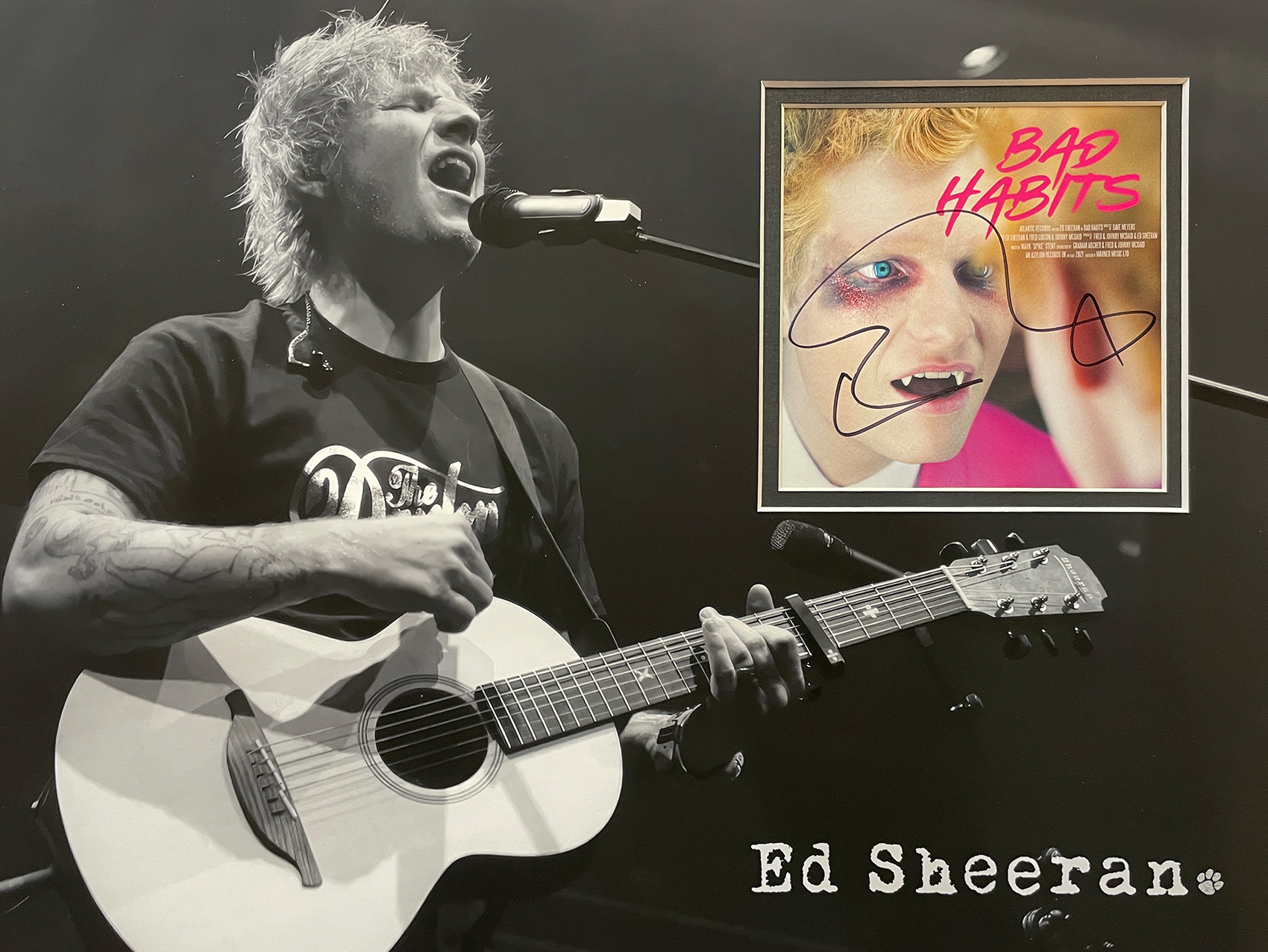 ED SHEERAN custom 12×16 mats for signed CD cover or inserts