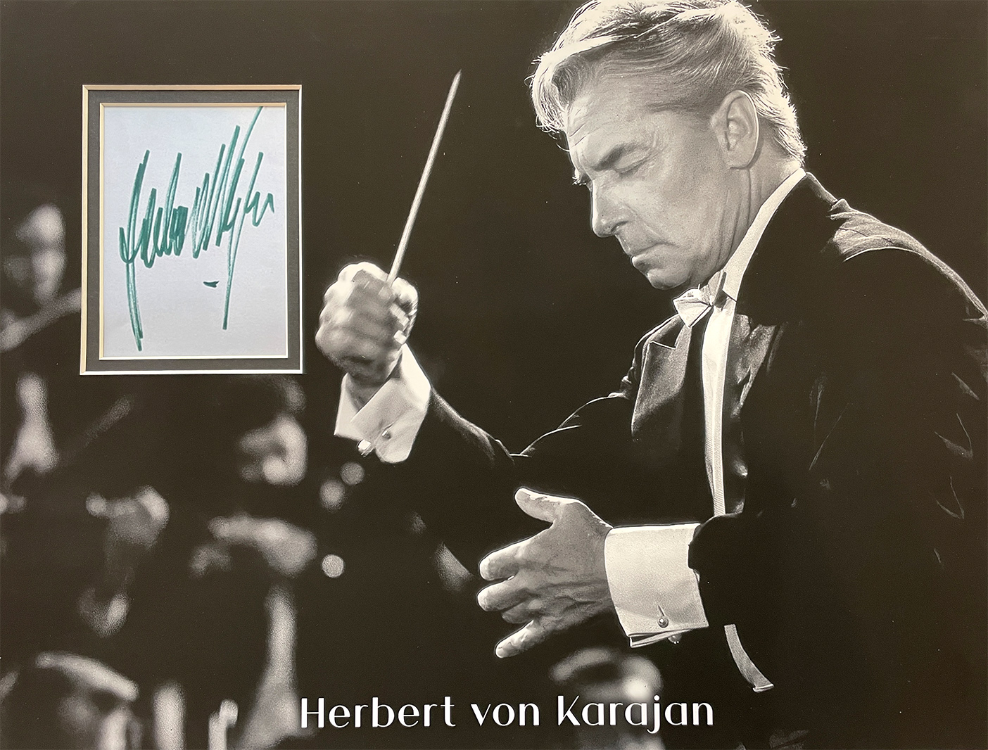 HERBERT VON KARAJAN custom 12×16 mat designs for cut autograph