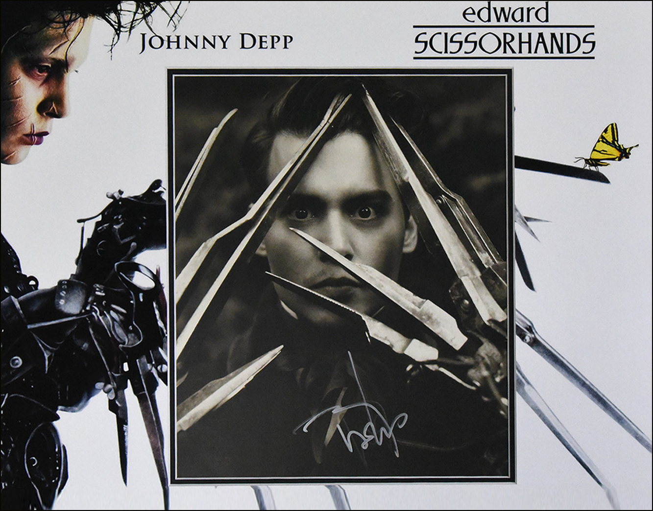 EDWARD SCISSORHANDS custom 16×20 mat for JOHNNY DEPP signed 11×14 photo
