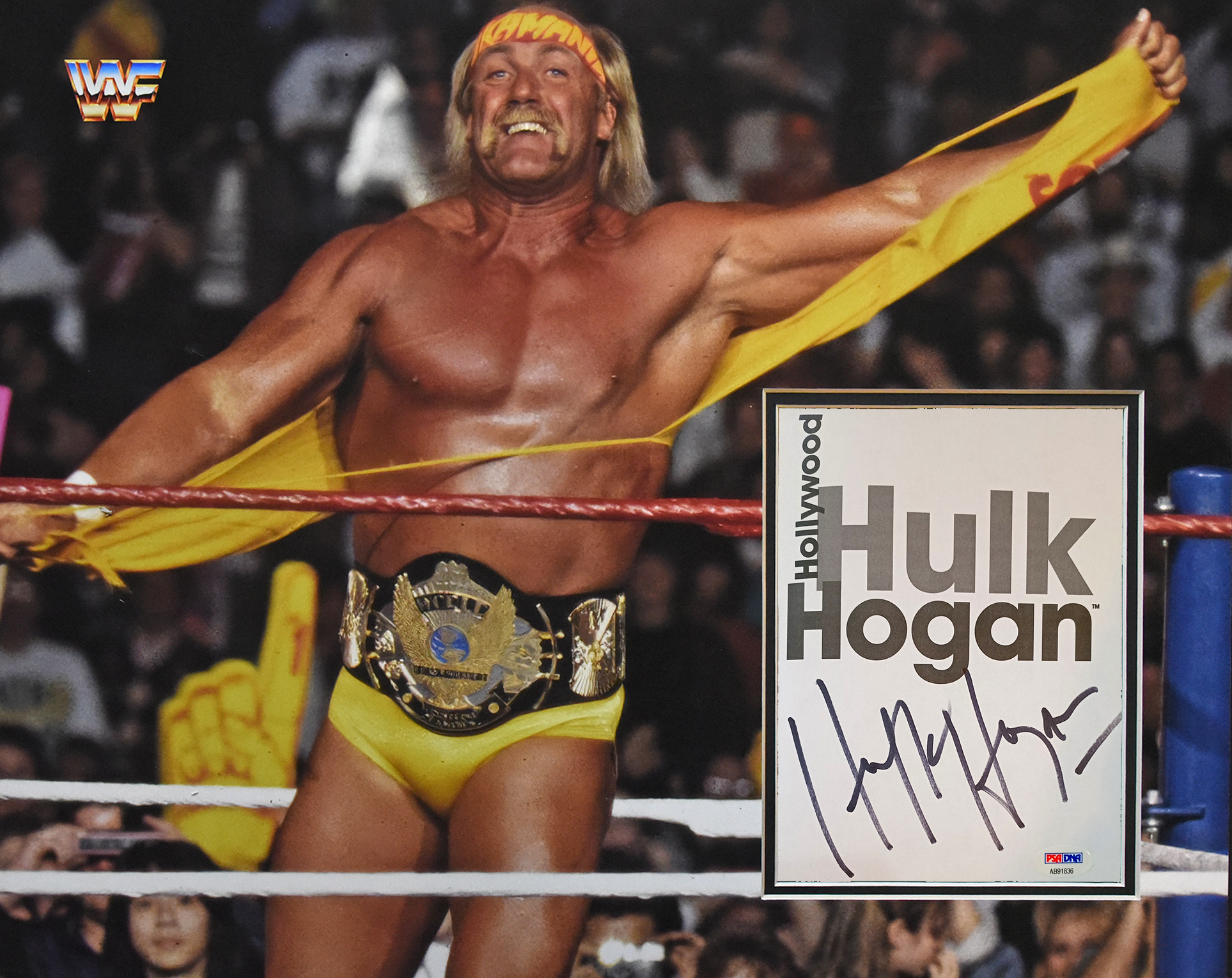 [SHOP] HULK HOGAN custom 16×20 mat with autographed book page