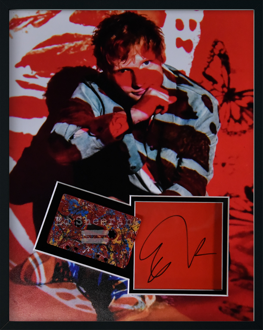 [SHOP] ED SHEERAN autographed “Equals” cassette tape 12×16 framed display