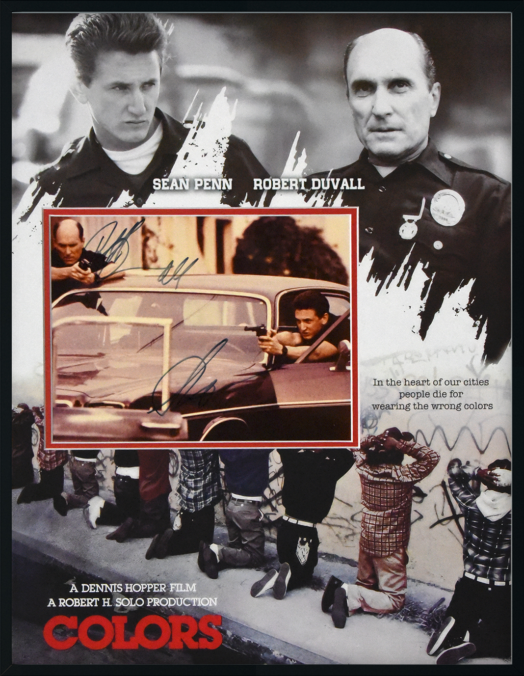 [SHOP] COLORS movie autographed by ROBERT DUVALL and SEAN PENN 16×21 framed display