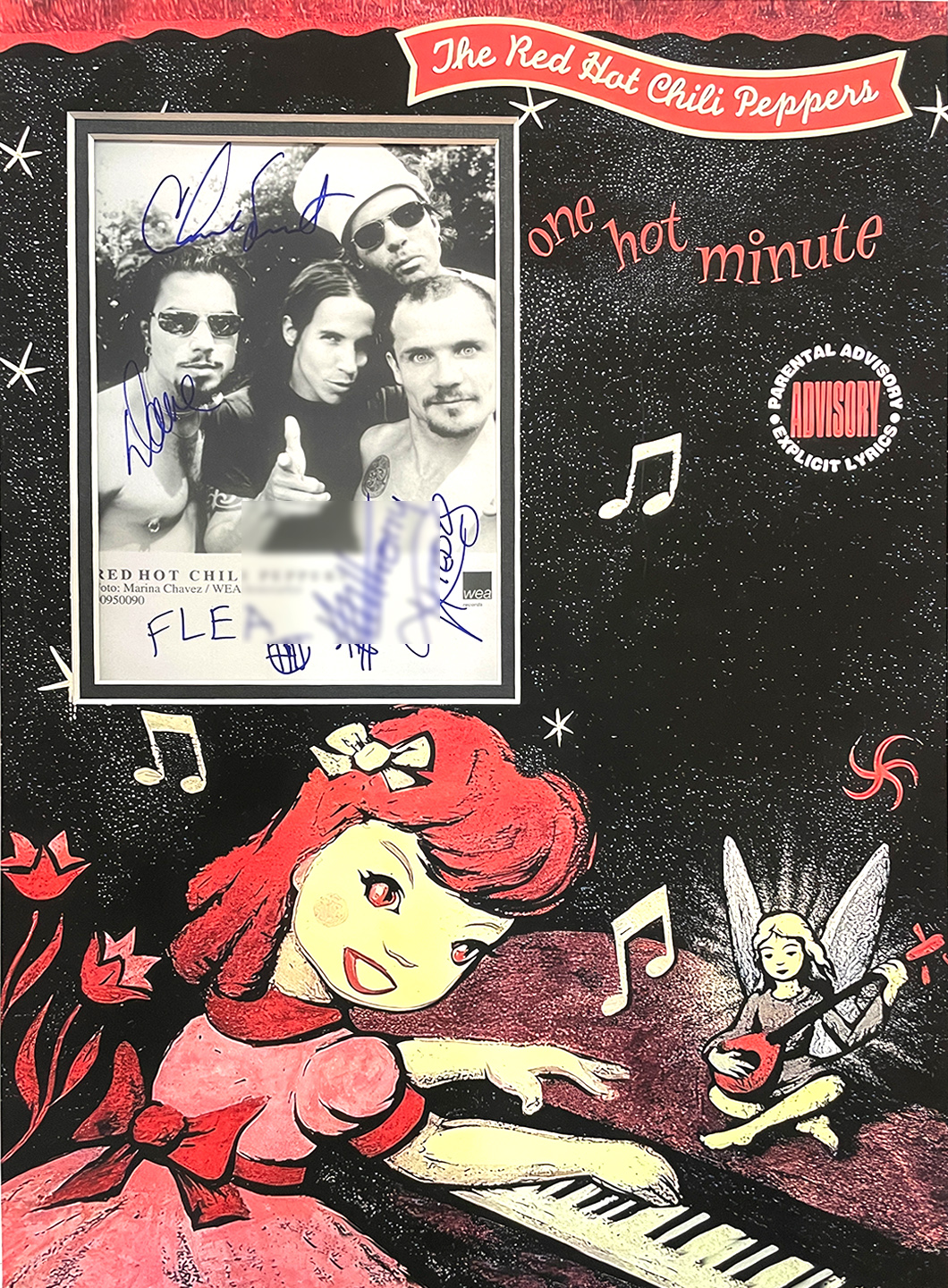 ONE HOT MINUTE custom 12×16 mat for signed RED HOT CHILI PEPPERS postcard or CD