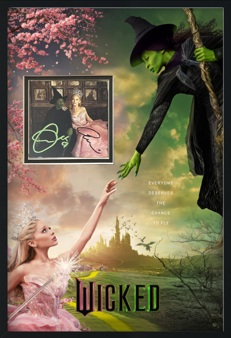 [SHOP] “WICKED” autographed by ARIANA GRANDE & CYNTHIA ERIVO 12×18 framed display with signed cd insert