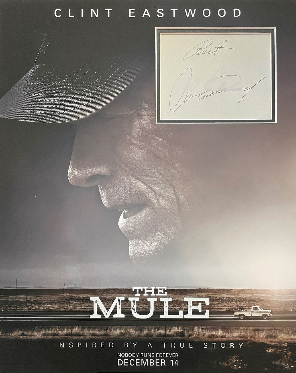 THE MULE custom 16×20 mat for CLINT EASTWOOD large cut autograph