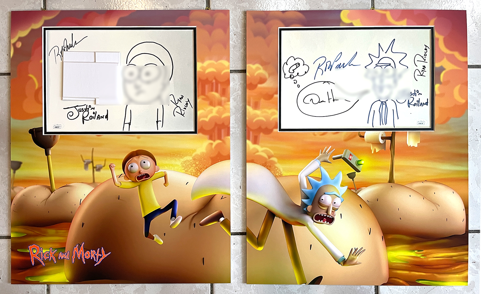 RICK AND MORTY custom 16×20 continuous double mats for 8×11 sketches