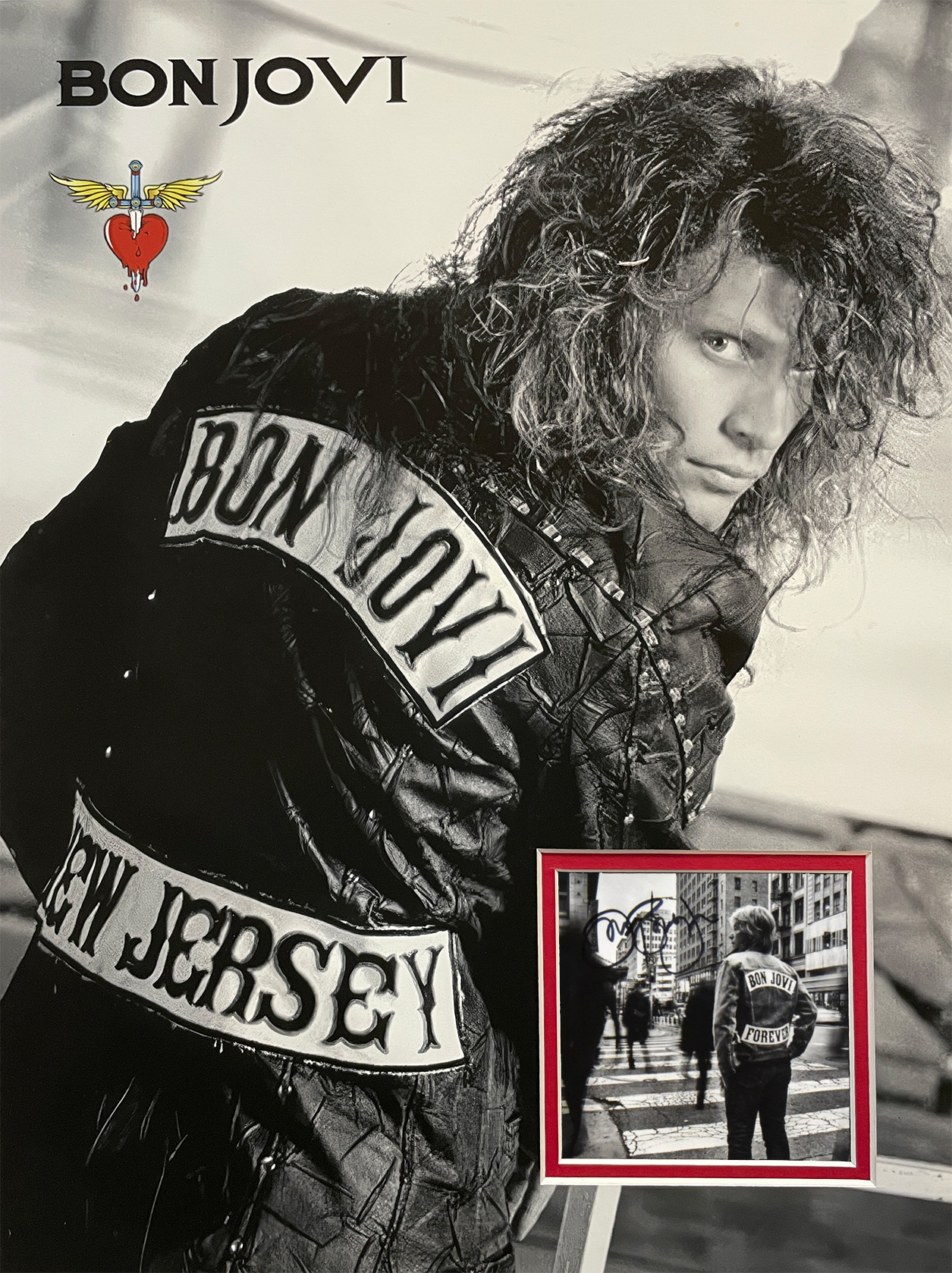 JON BON JOVI custom 12×16 “Forever” mats for signed CD insert