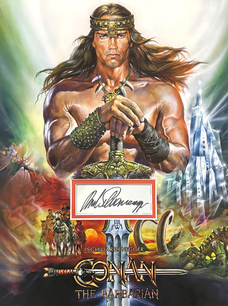 CONAN custom 12×16 mat for ARNOLD SCHWARZENEGGER book page autograph