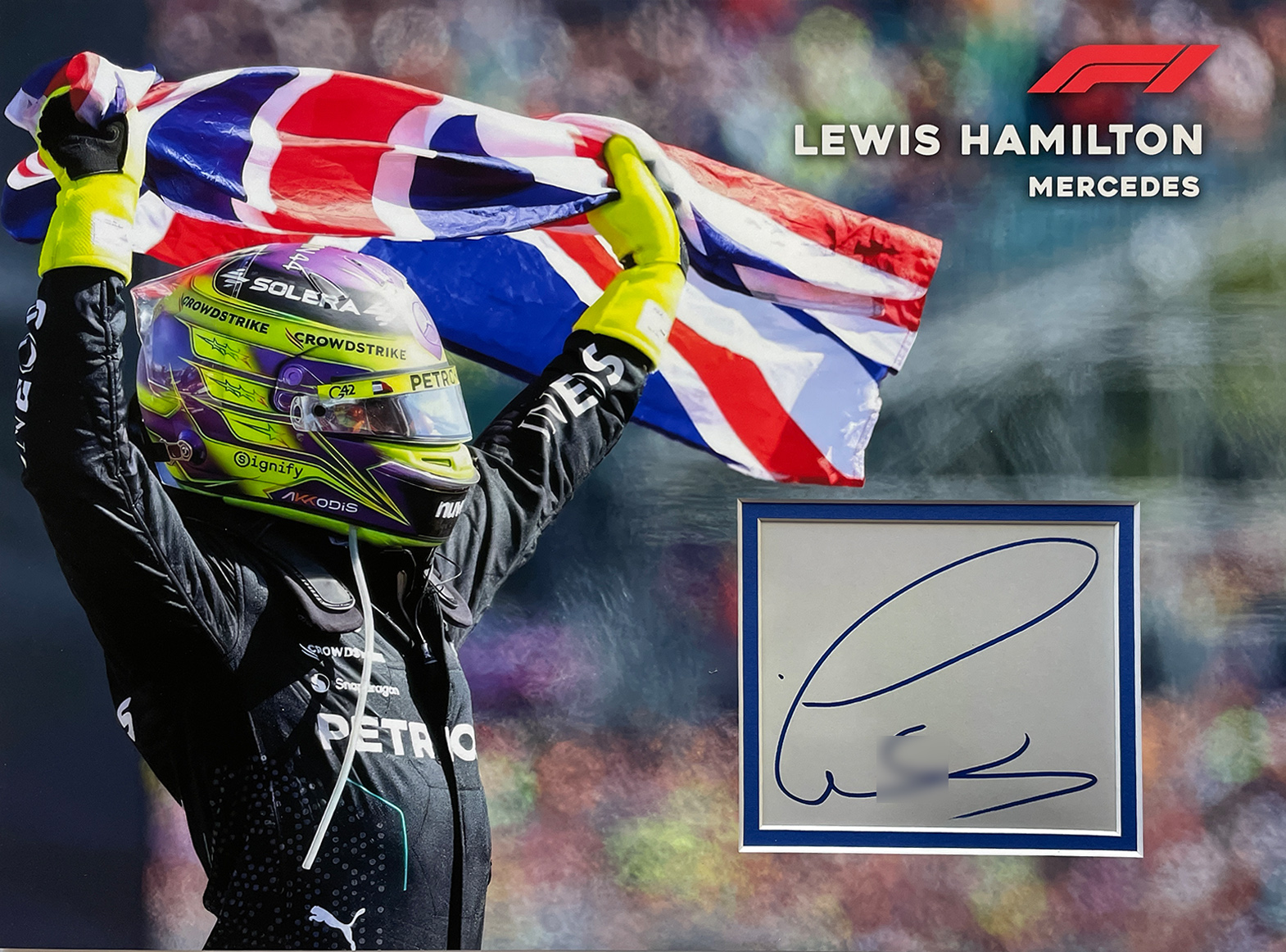 LEWIS HAMILTON custom 12×16 mat for book page autograph