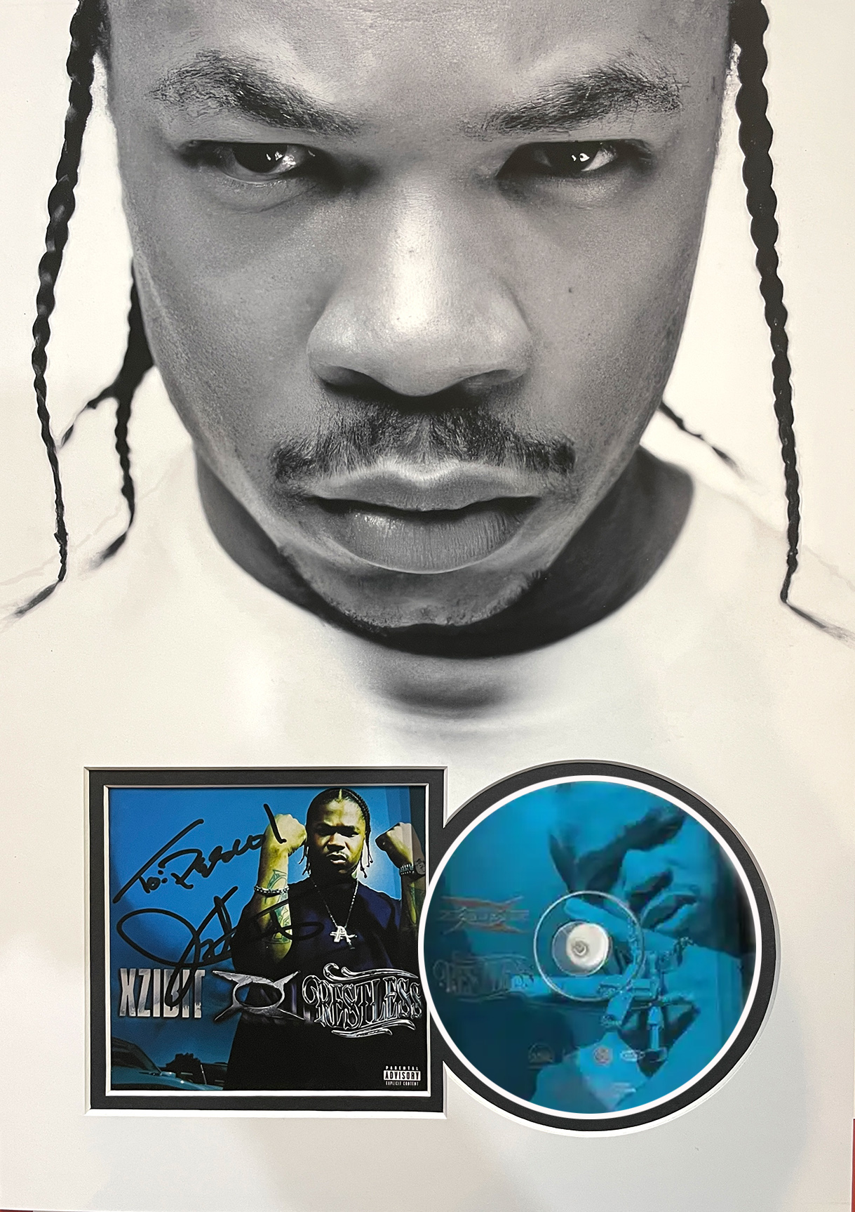 XZIBIT custom 12×16 mat for signed CD cover and DISC