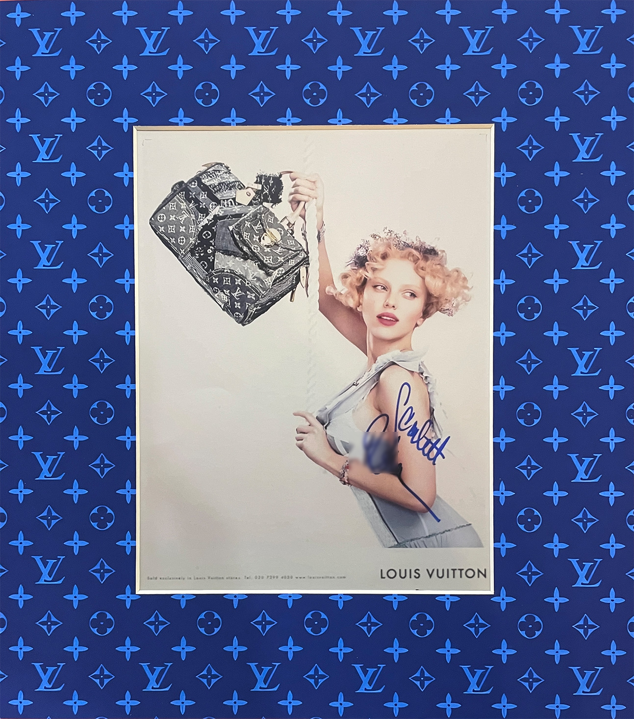LOUIS VUITTON custom 14×16 pattern mat for signed SCARLETT JOHANSSON ad
