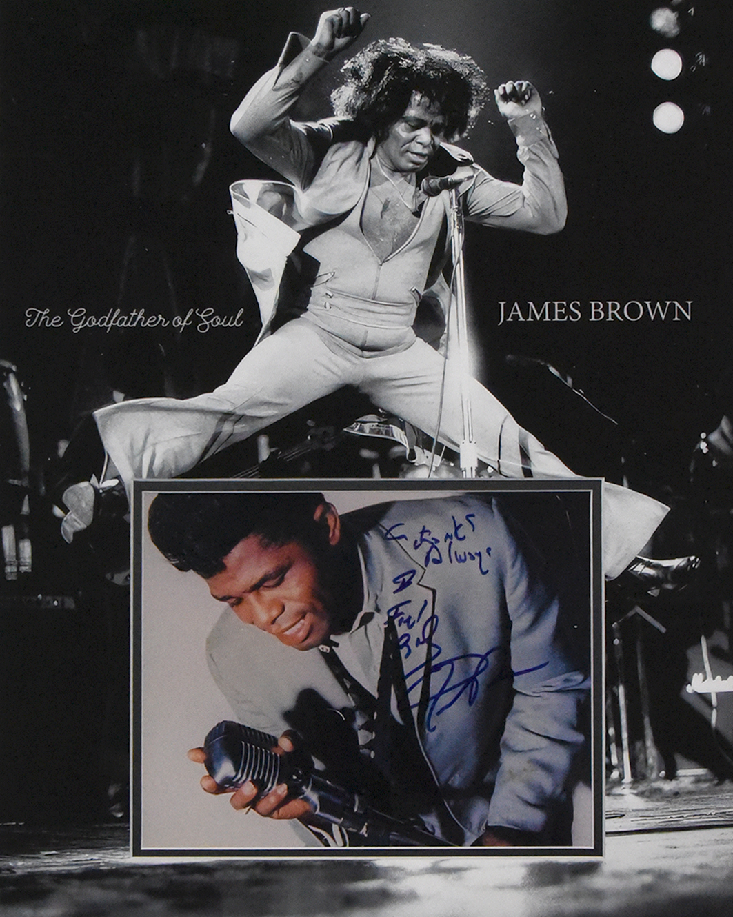 JAMES BROWN custom 16×20 mat for autographed 8×10 photo