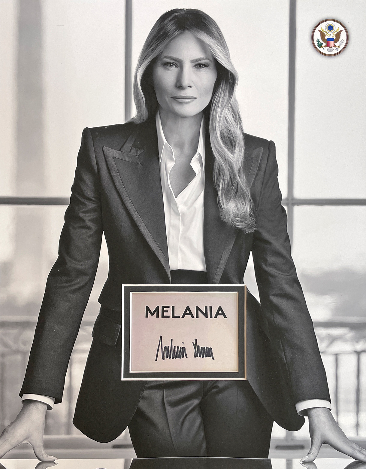 MELANIA TRUMP custom 12×16 mat for book plate autograph
