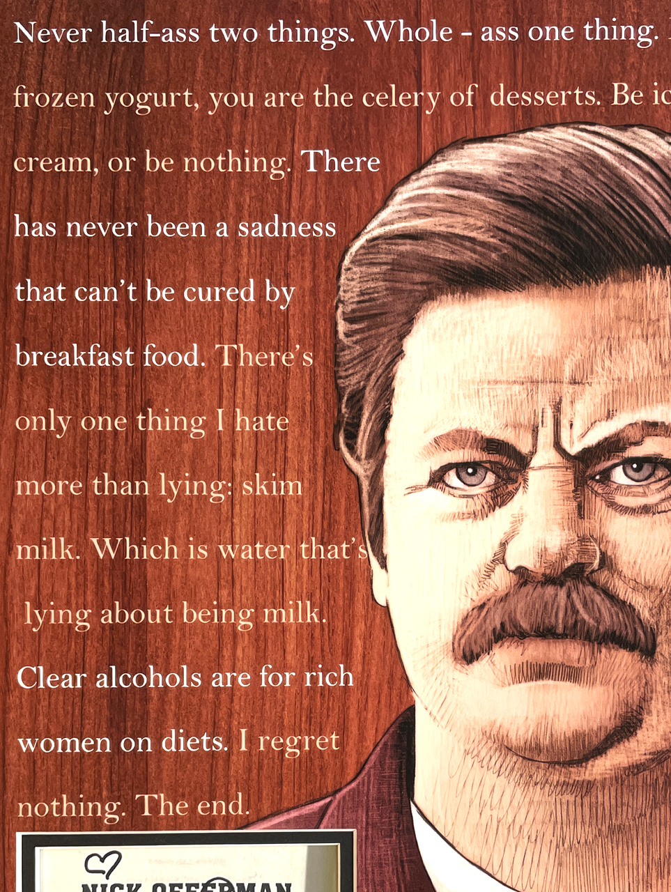 PARKS & RECREATION custom 12×16 mat for NICK OFFERMAN signed book page