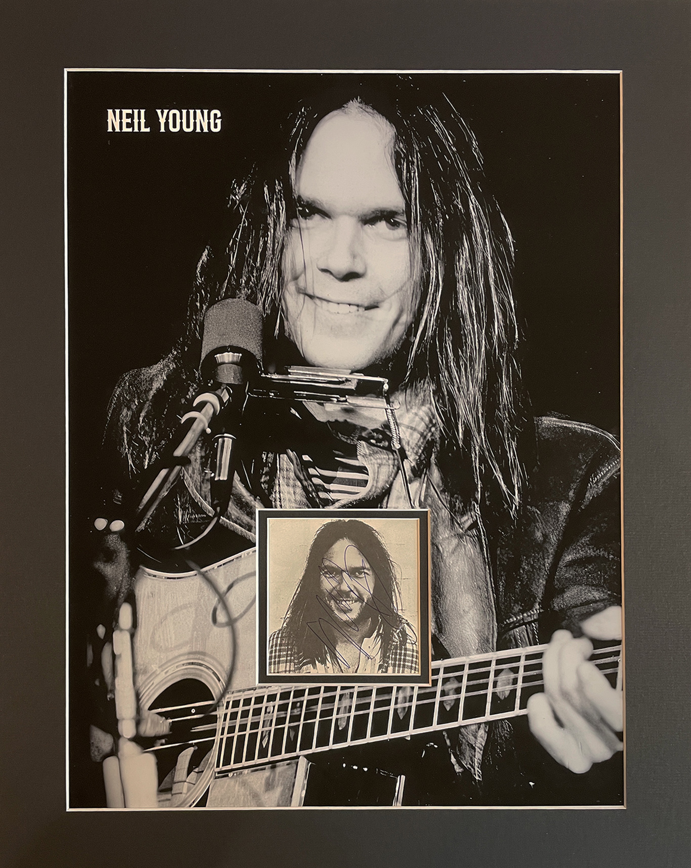 NEIL YOUNG custom 16×20 mat (with border) for small signed photo