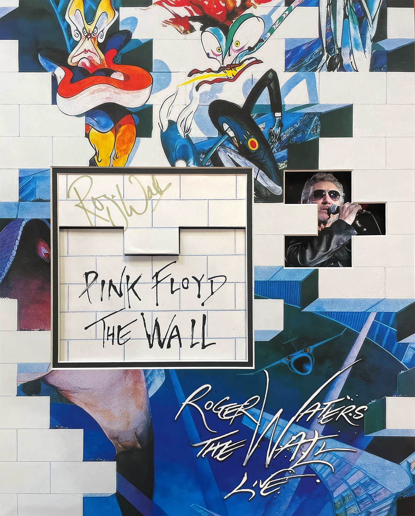 PINK FLOYD THE WALL custom 16×20 shadowbox mat for ROGER WATERS signed record box