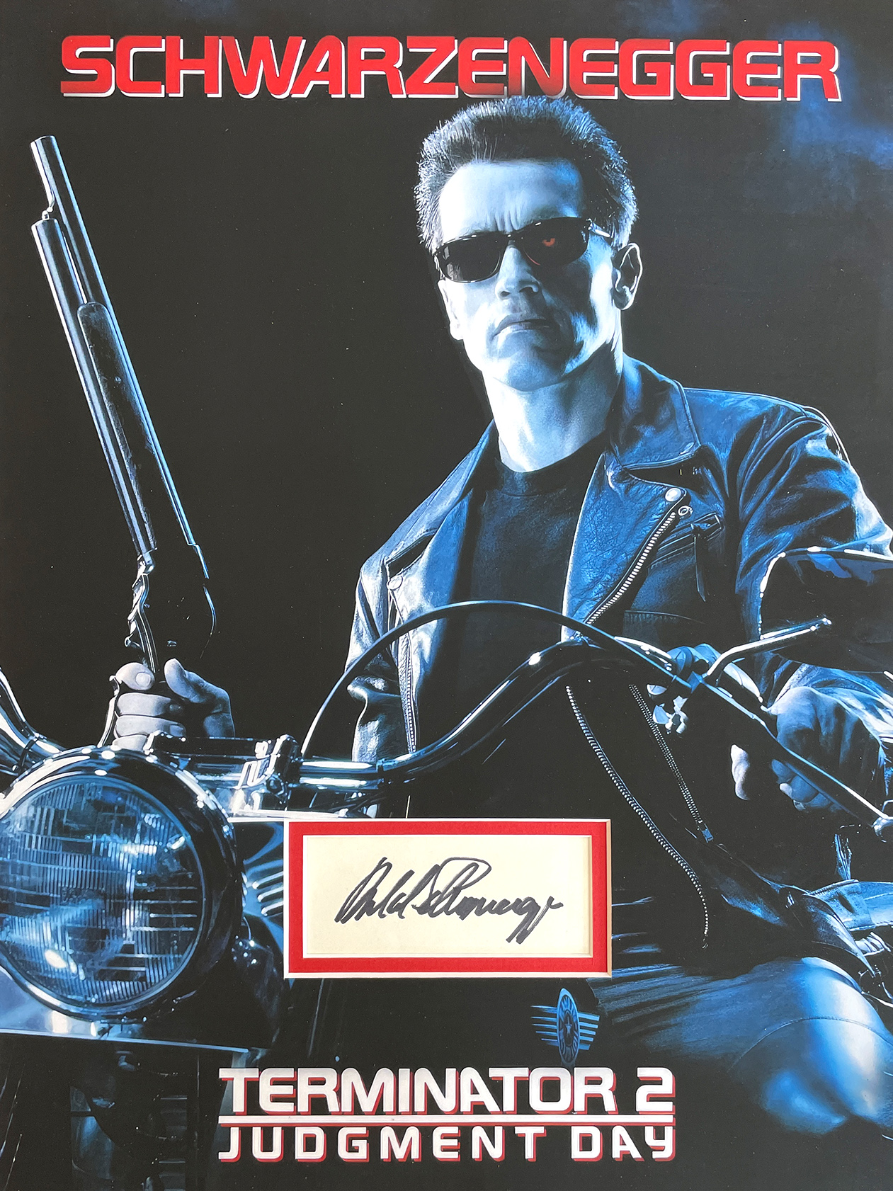 $45 each / Custom 12×16 inch THE TERMINATOR mats for YOUR Arnold Schwarzegger autograph