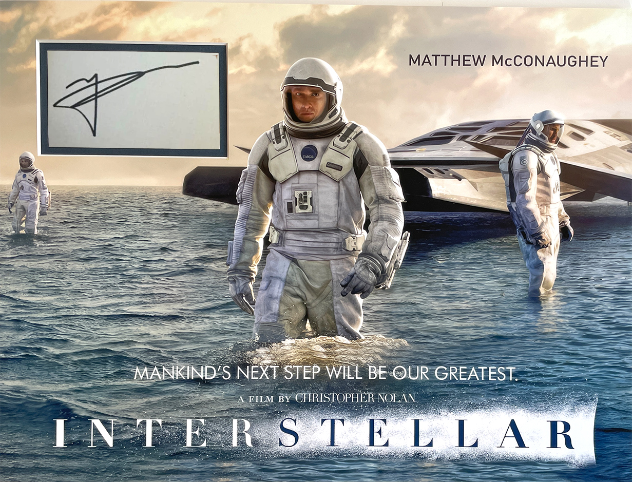 INTERSTELLAR custom 12×16 mat for MATTHEW McCONAUGHEY book page autograph