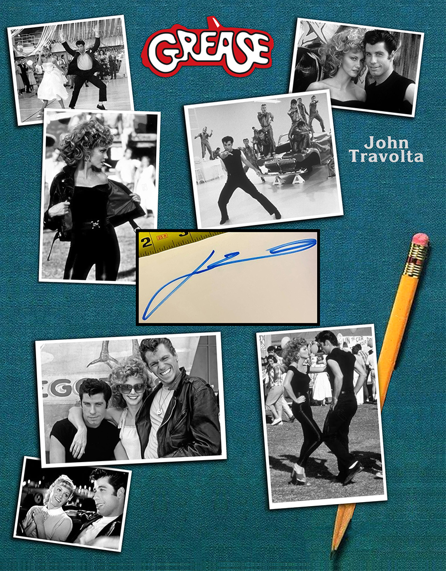 GREASE custom 12×16 mat designs for JOHN TRAVOLTA autograph