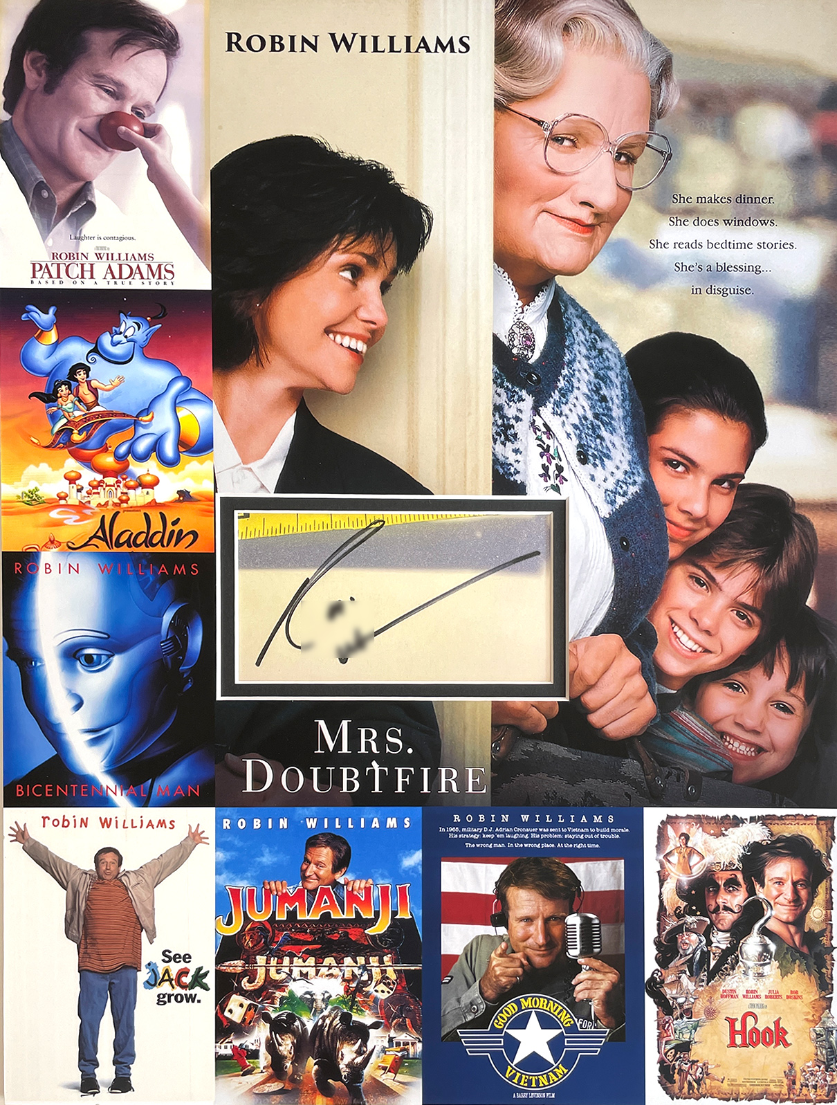 ROBIN WILLIAMS custom 12×16 MOVIE COLLAGE mat for cut autograph