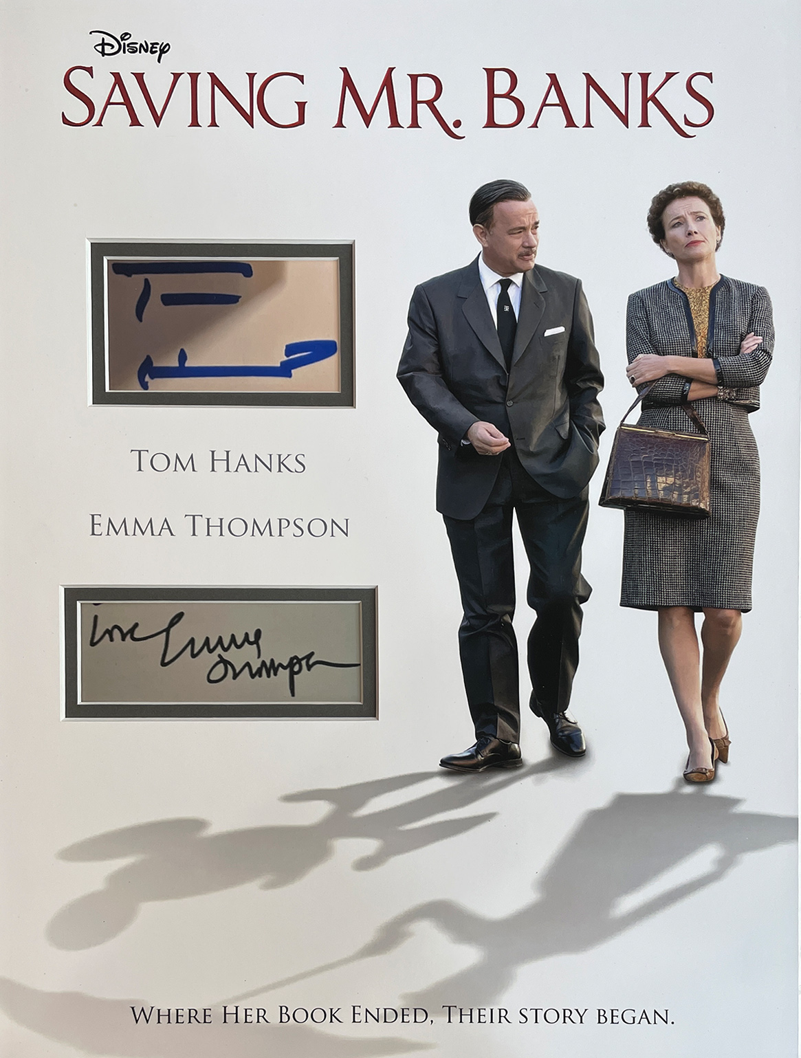 SAVING MR. BANKS custom 12×16 mat for TOM HANKS and EMMA THOMPSON autographs
