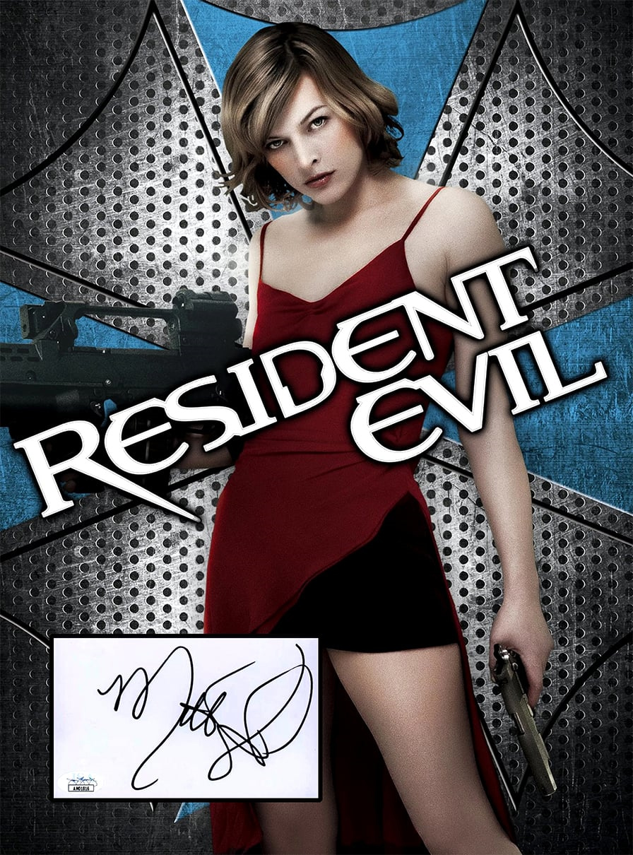 RESIDENT EVIL custom 12×16 mat designs for MILLA JOVOVICH cut autograph