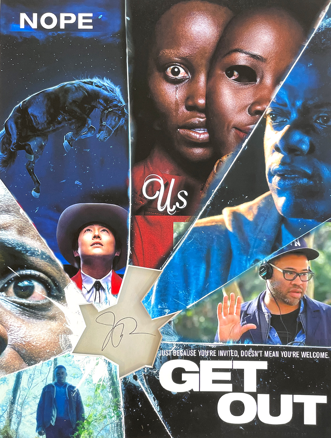 JORDAN PEELE custom 12×16 mat for signed book page with CRACKED mat cut window