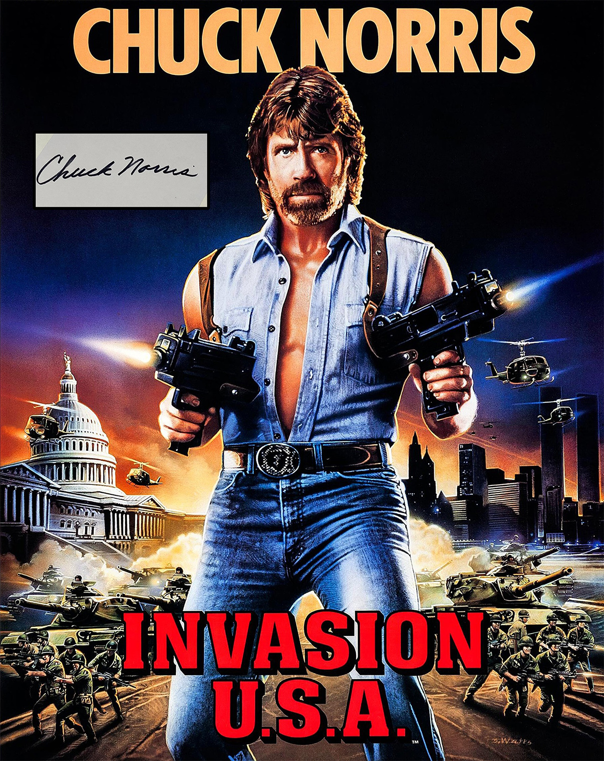 CHUCK NORRIS custom 12×16 mat designs for cut autograph