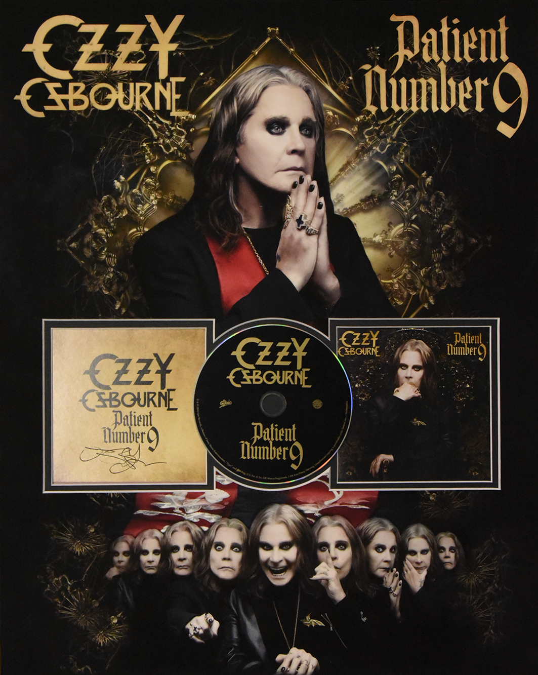 OZZY OSBOURNE custom 16×20 mat for “Patient Number 9” signed CD insert and disc