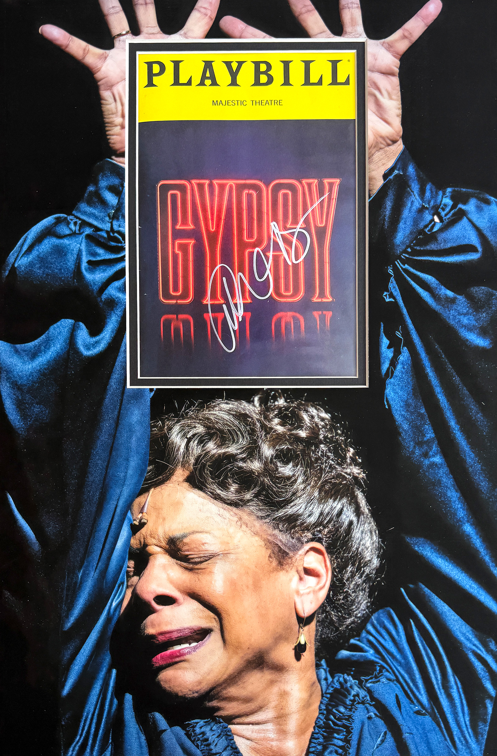 GYPSY custom 12×18 mat for AUDRA McDONALD signed Playbill program